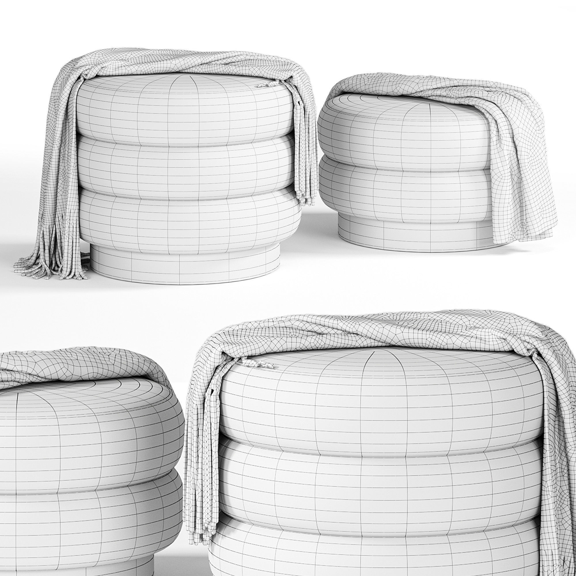 9235 CHIGNON Poufs by Vibieffe 3D model_3