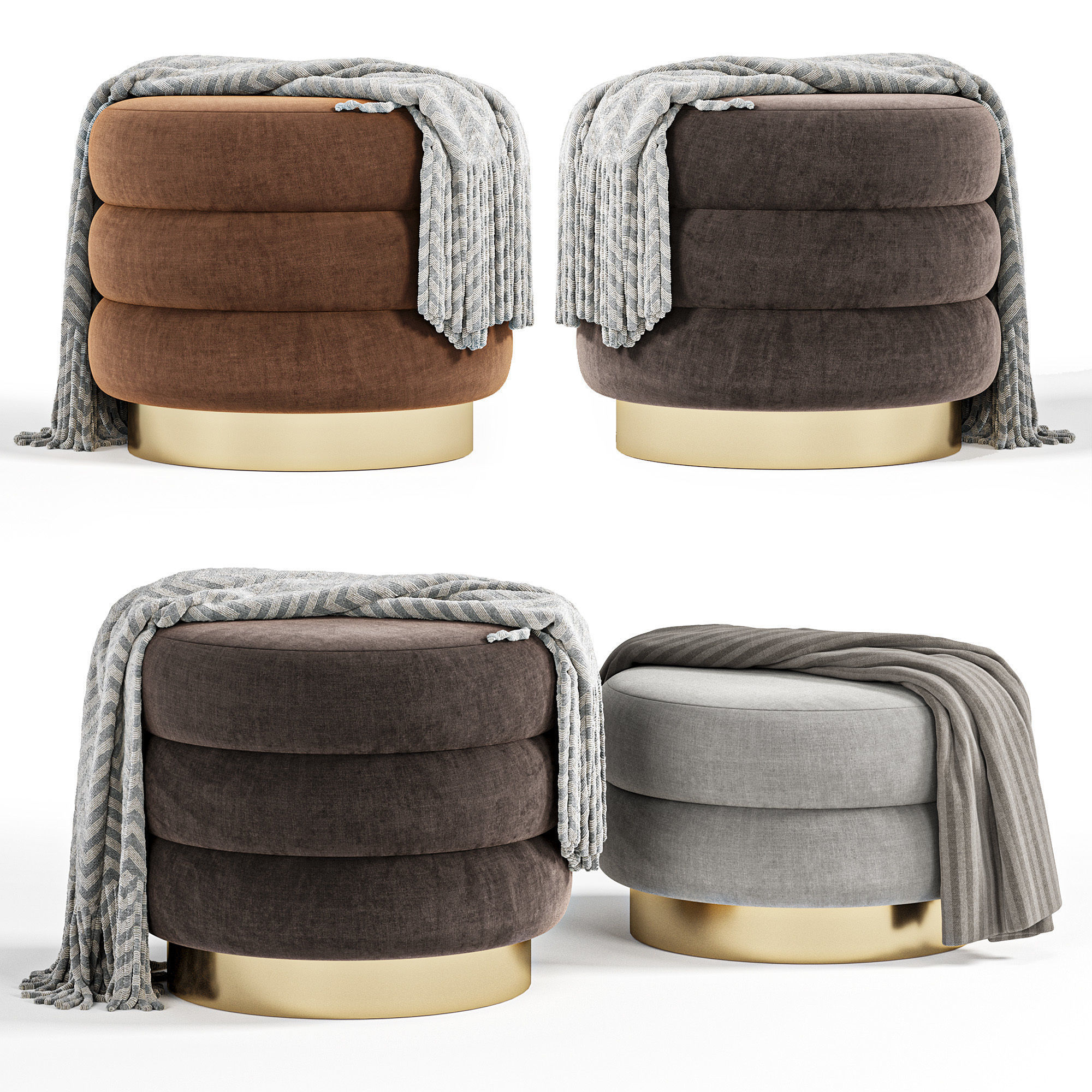 9235 CHIGNON Poufs by Vibieffe 3D model_4