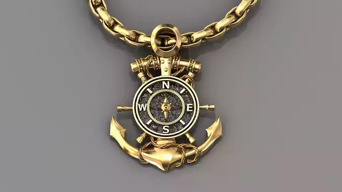 Fisher Pendant Anchor Pendant Sailors Amulet STL 3DM MODEL