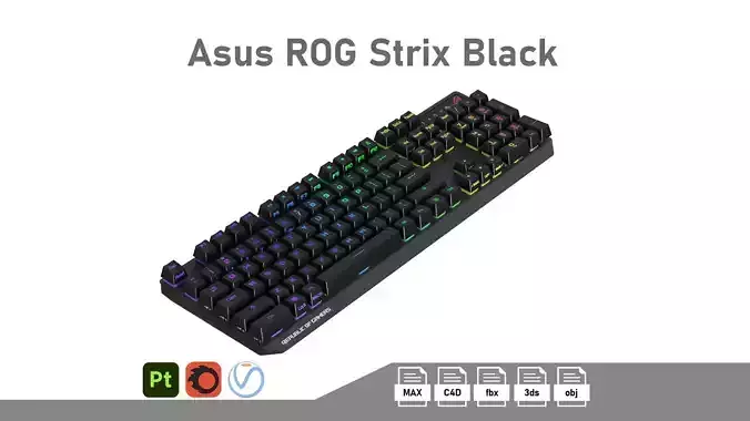 ASUS Rog Strix Black Low-poly 3D model
