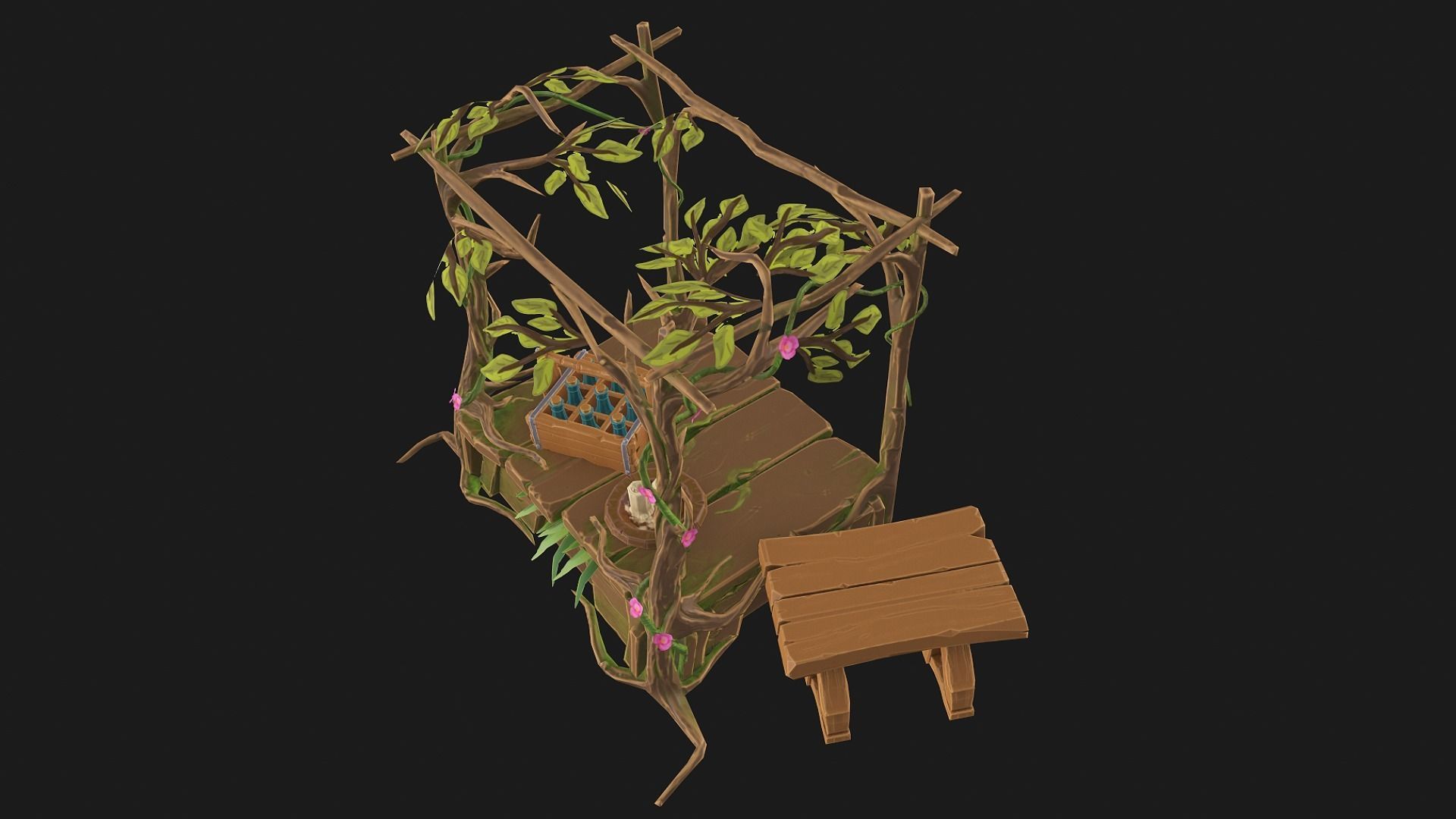 Stylized Druids shop Low-poly 3D model_5