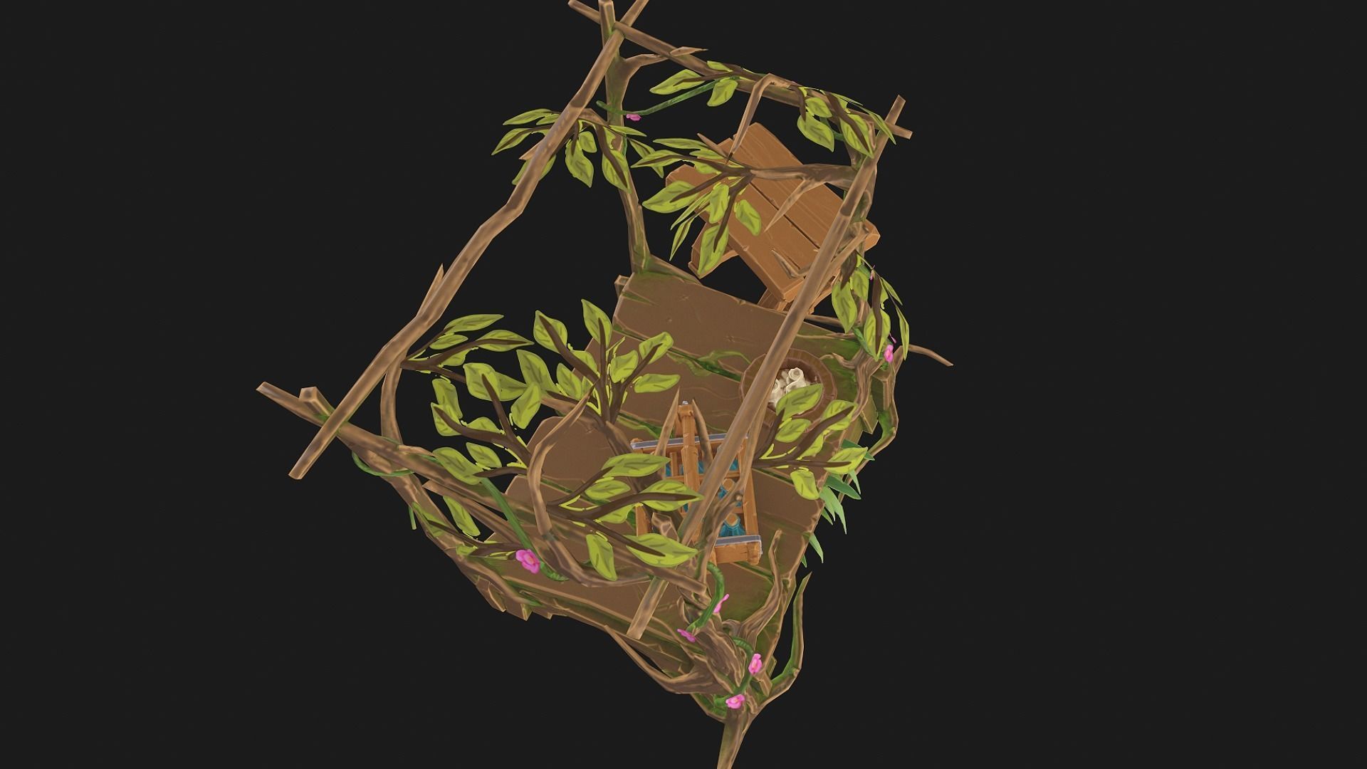 Stylized Druids shop Low-poly 3D model_6