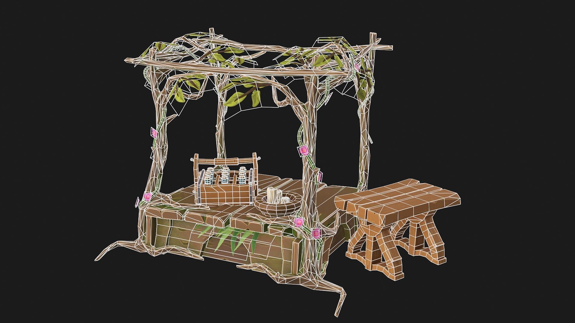 Stylized Druids shop Low-poly 3D model_4