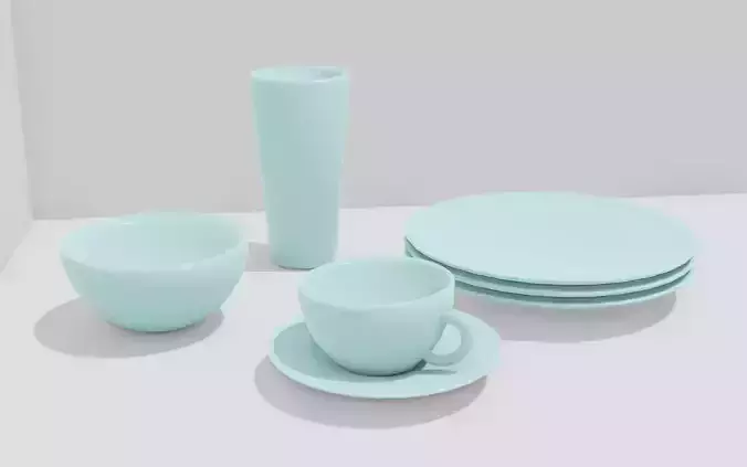 Realistic cookware for the kitchen interior