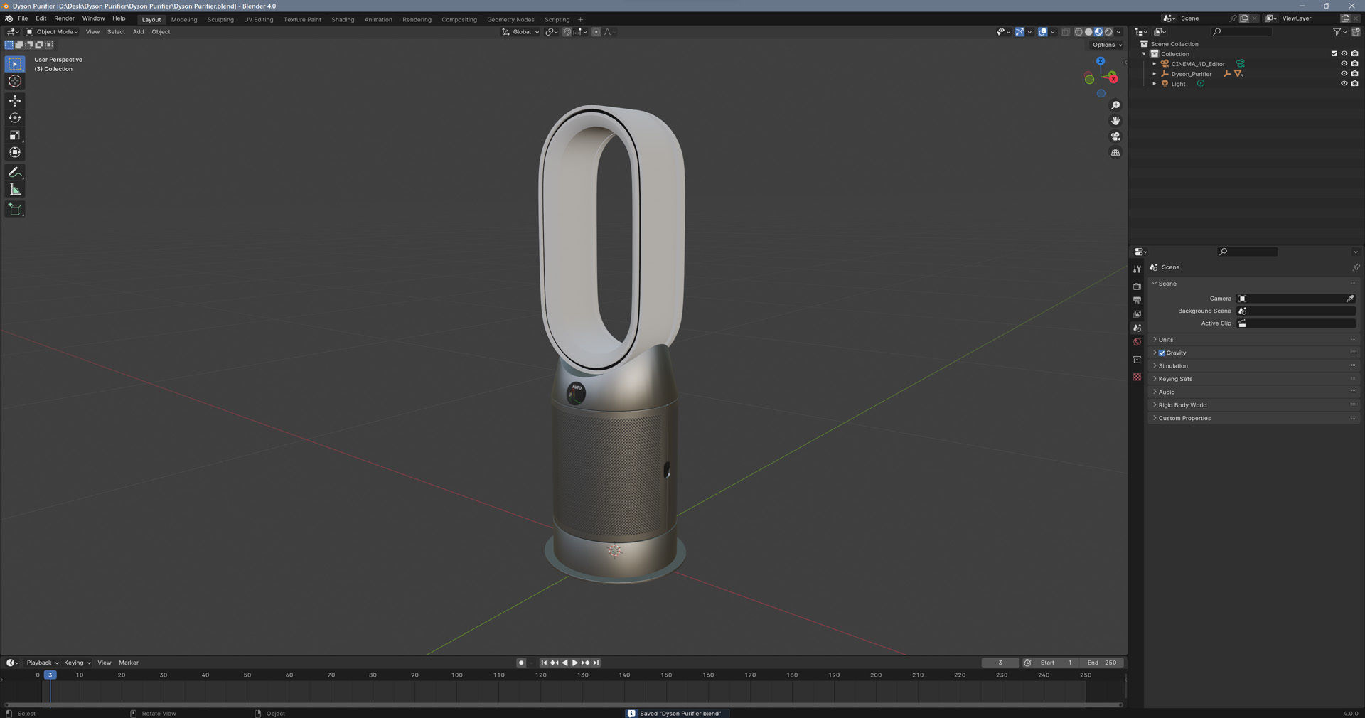 Dyson Purifier Low-poly 3D model_10