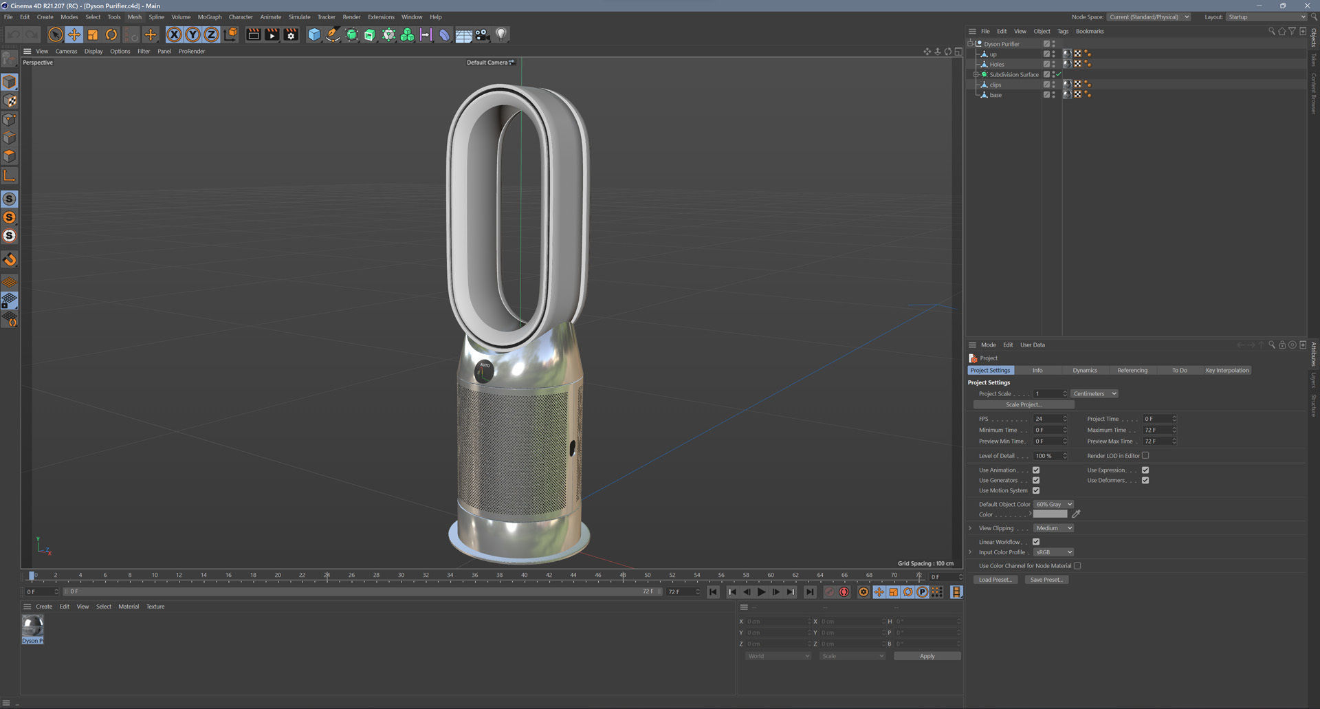 Dyson Purifier Low-poly 3D model_11