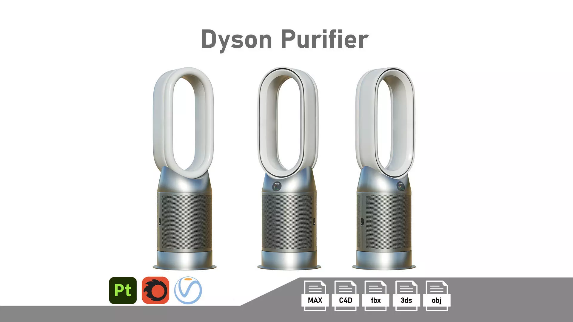 Dyson Purifier Low-poly 3D model_0