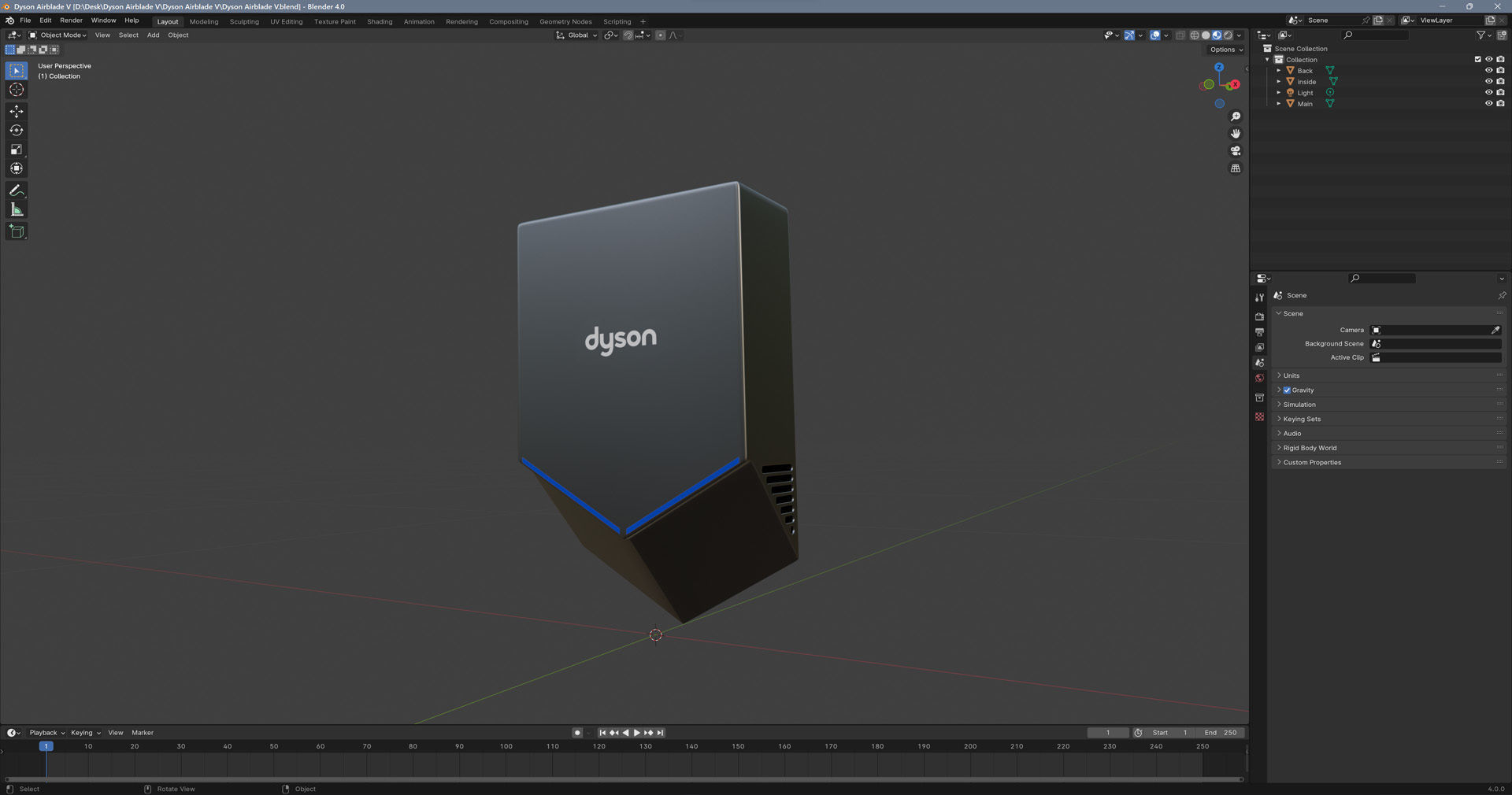 Dyson Airblade V Low-poly 3D model_10