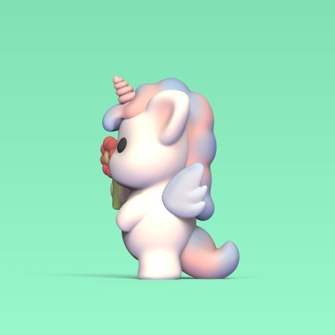 Cute Unicorn Flower 3D print model_3