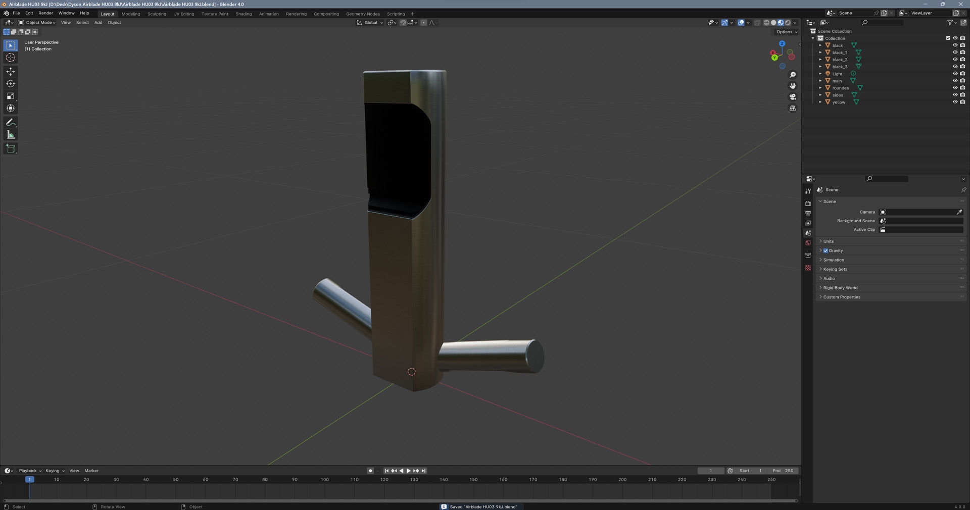 Dyson Airblade HU03 9kJ Low-poly 3D model_14