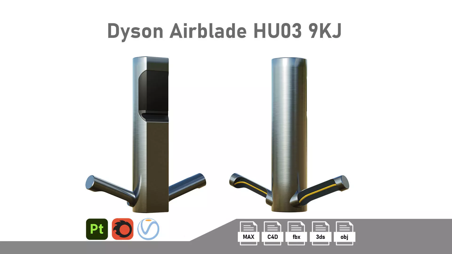 Dyson Airblade HU03 9kJ Low-poly 3D model_0