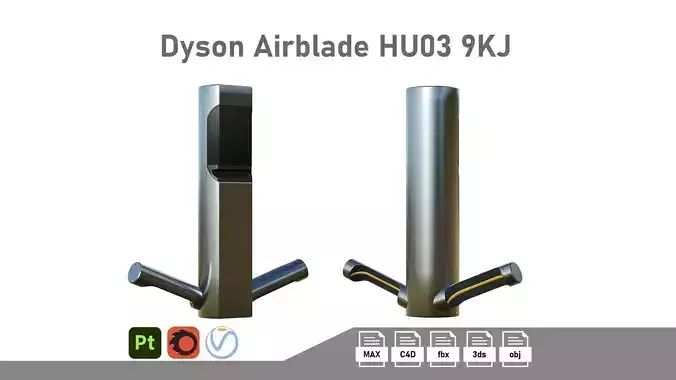 Dyson Airblade HU03 9kJ Low-poly 3D model