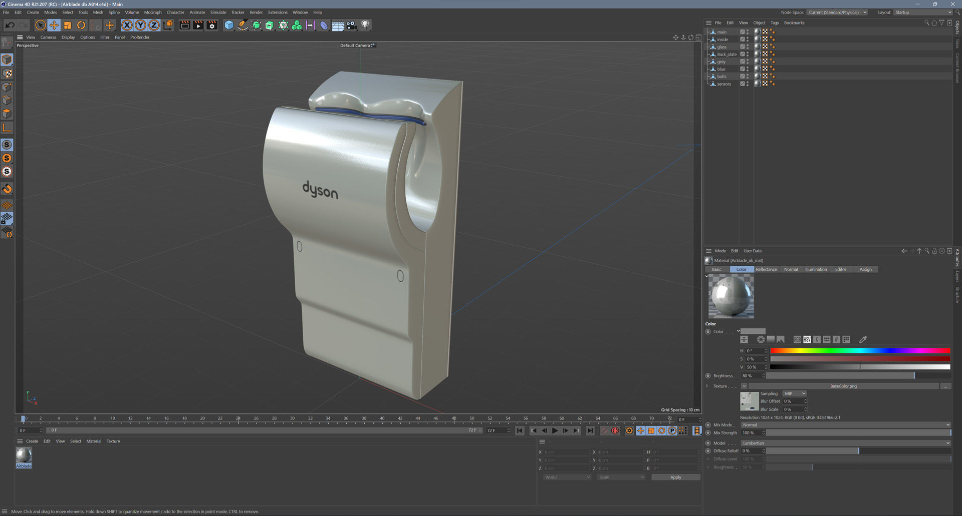Dyson Airblade db AB14 Low-poly 3D model_14