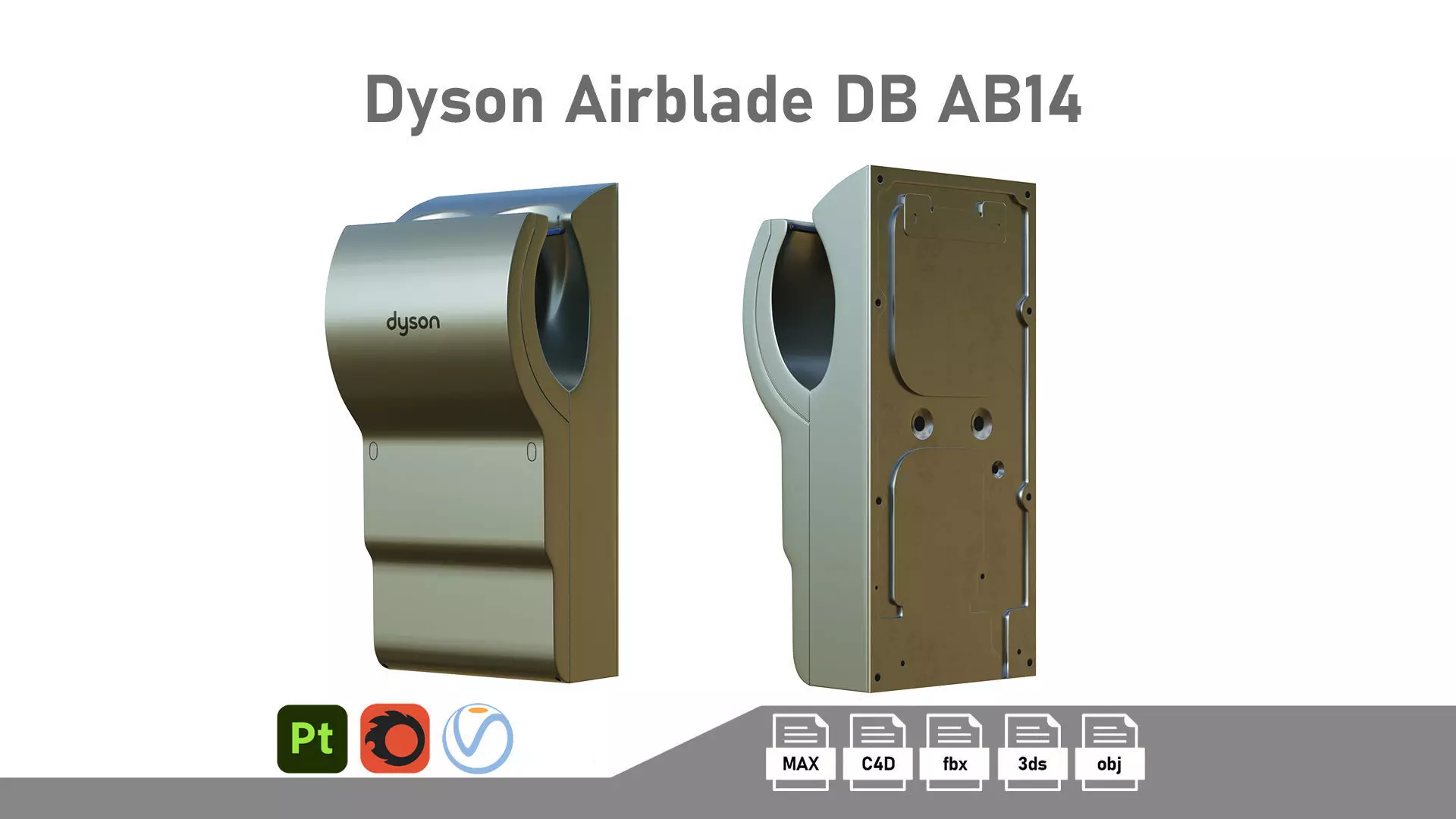 Dyson Airblade db AB14 Low-poly 3D model_0