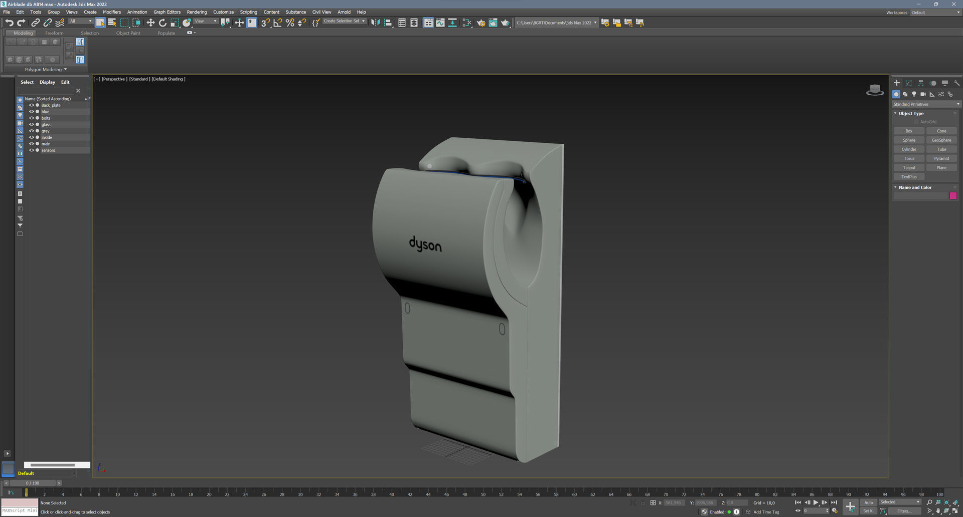 Dyson Airblade db AB14 Low-poly 3D model_15