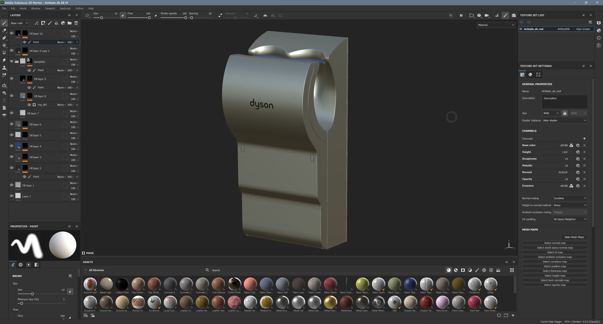Dyson Airblade db AB14 Low-poly 3D model_16