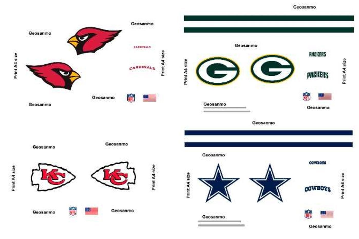 Printable High Resolution NFL Helmet Decals Pack 1  3D print model_7