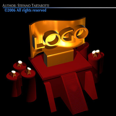 Hollywood style logo scene 3D model_1