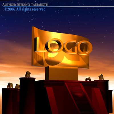 Hollywood style logo scene 3D model_3