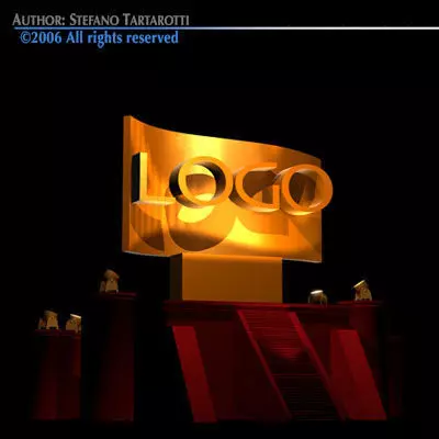 Hollywood style logo scene 3D model_0
