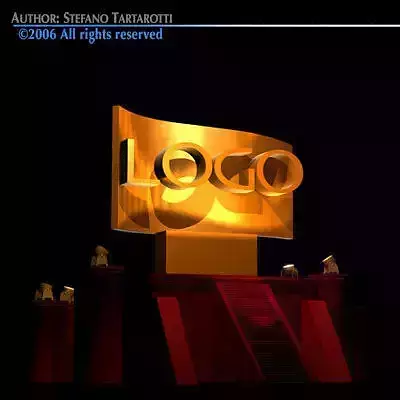 Hollywood style logo scene