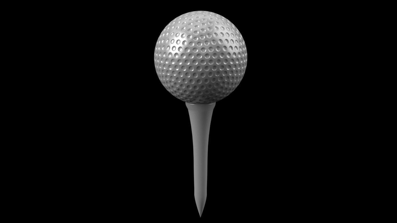 Golf ball and Tee set  3D model_1