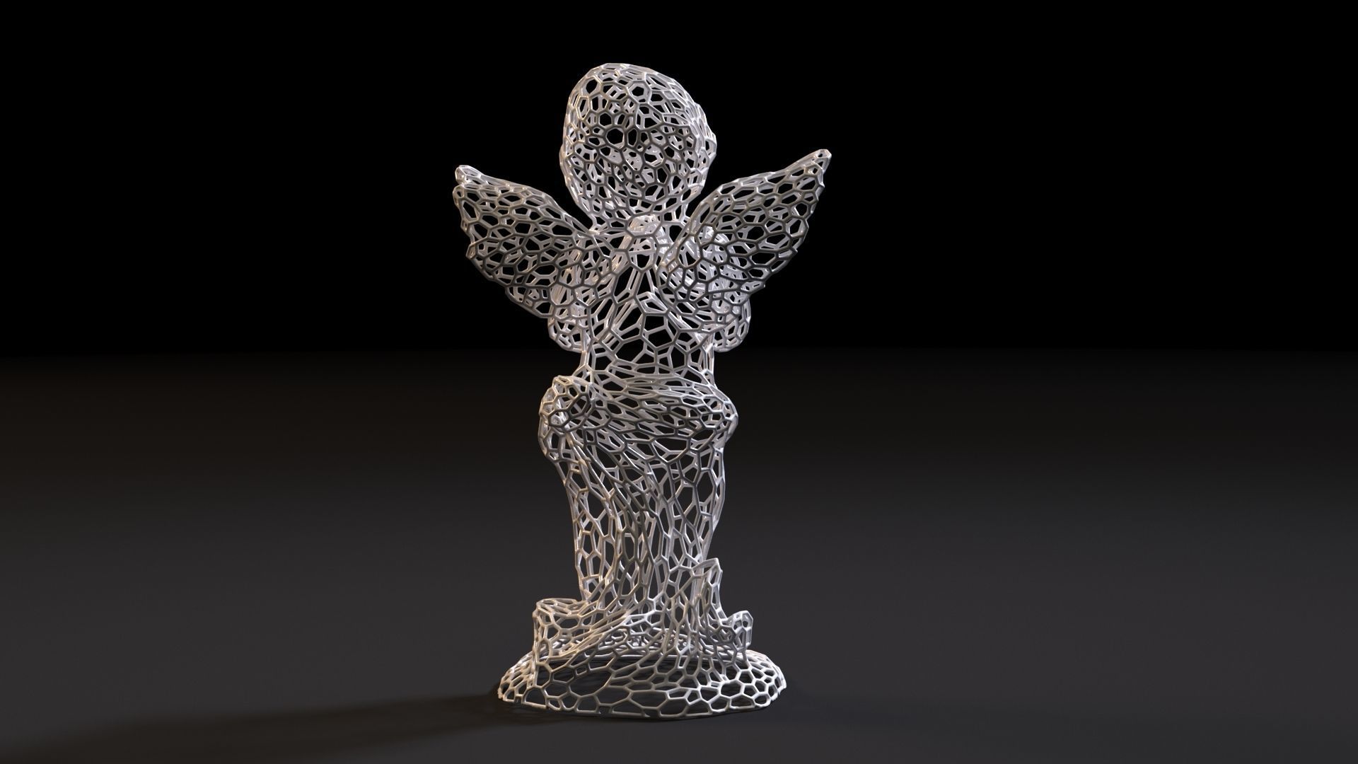 Angel statue 3D print model_4