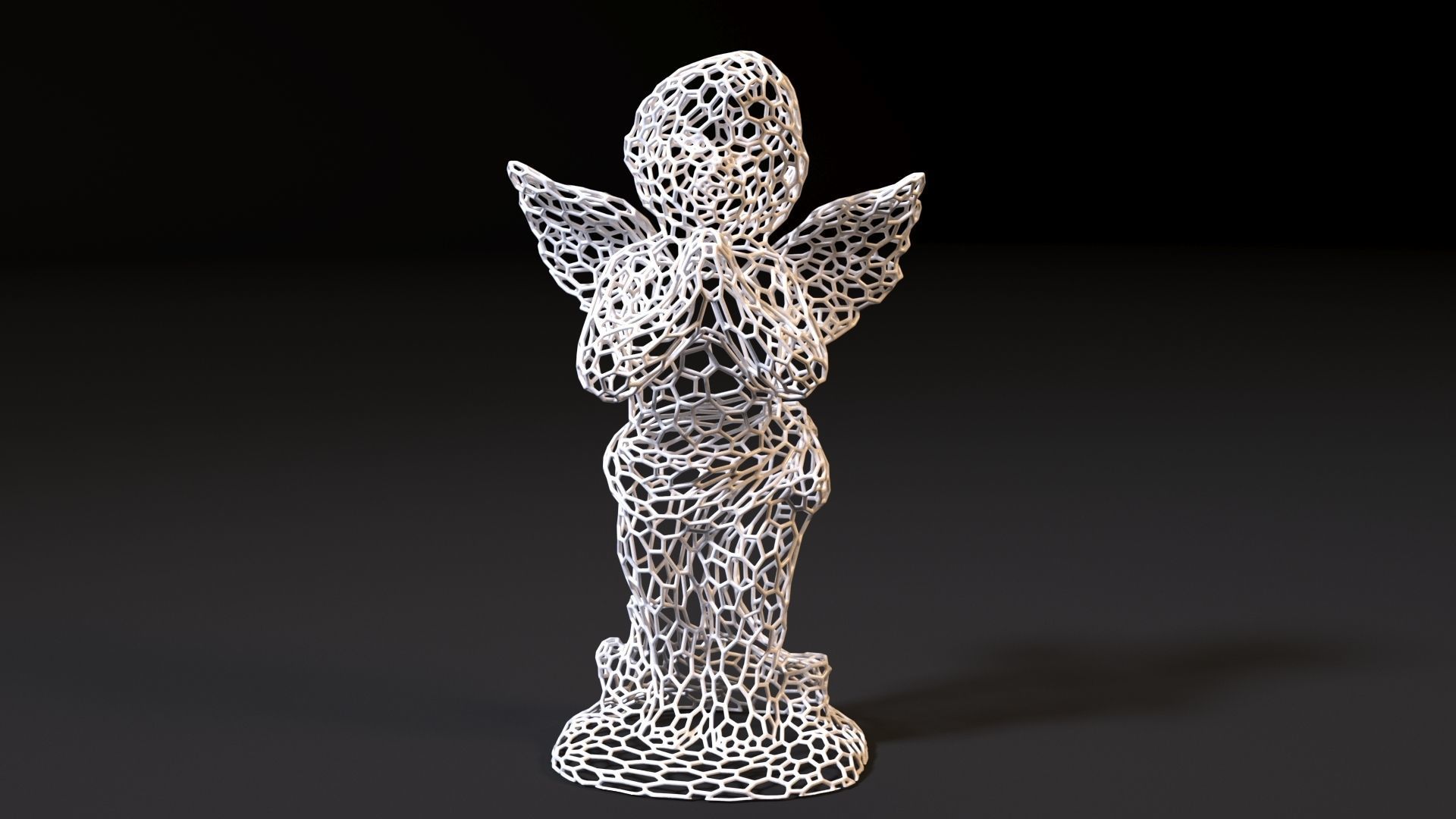 Angel statue 3D print model_8