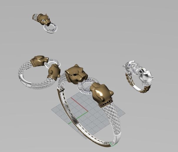 panther set panter set full 3D print model_3