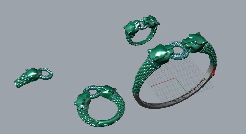 panther set panter set full 3D print model_1