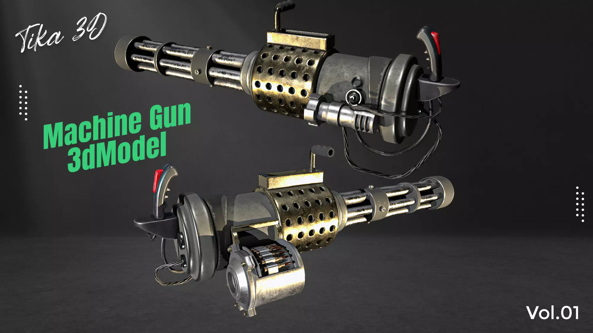 Machine gun 3D model_0