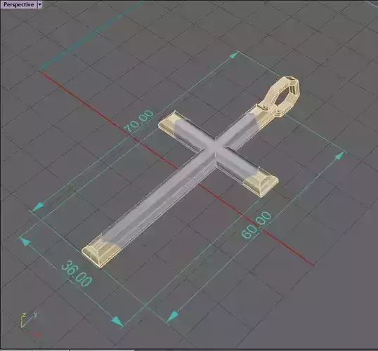 Big cross in two colors with big bail