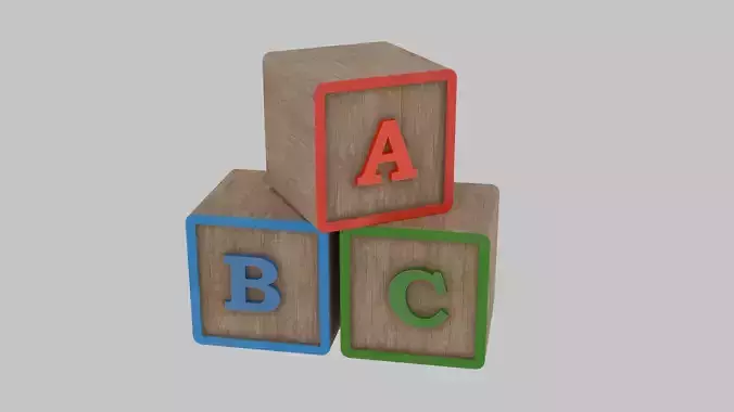 ABC Blocks  cube 3D models Low-poly 3D model
