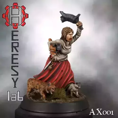 AX001 - Heresylab Citizens of the Old World - Crazy Cat Lady 3D print model