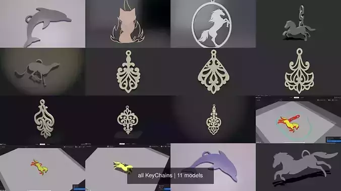 all KeyChains 3D Model Collection