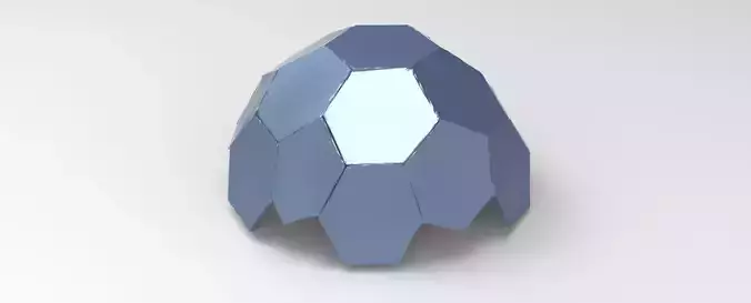 Dodecahedron Sci fi Orb Half