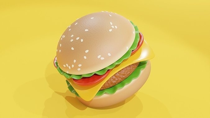 Burger 3D Model hamburger 3D model 2