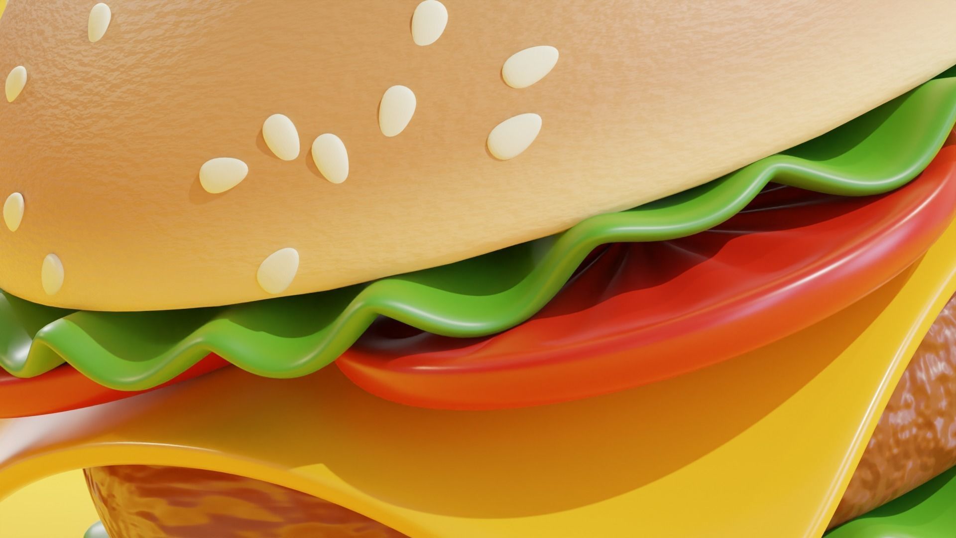 Burger 3D Model hamburger 3D model_2