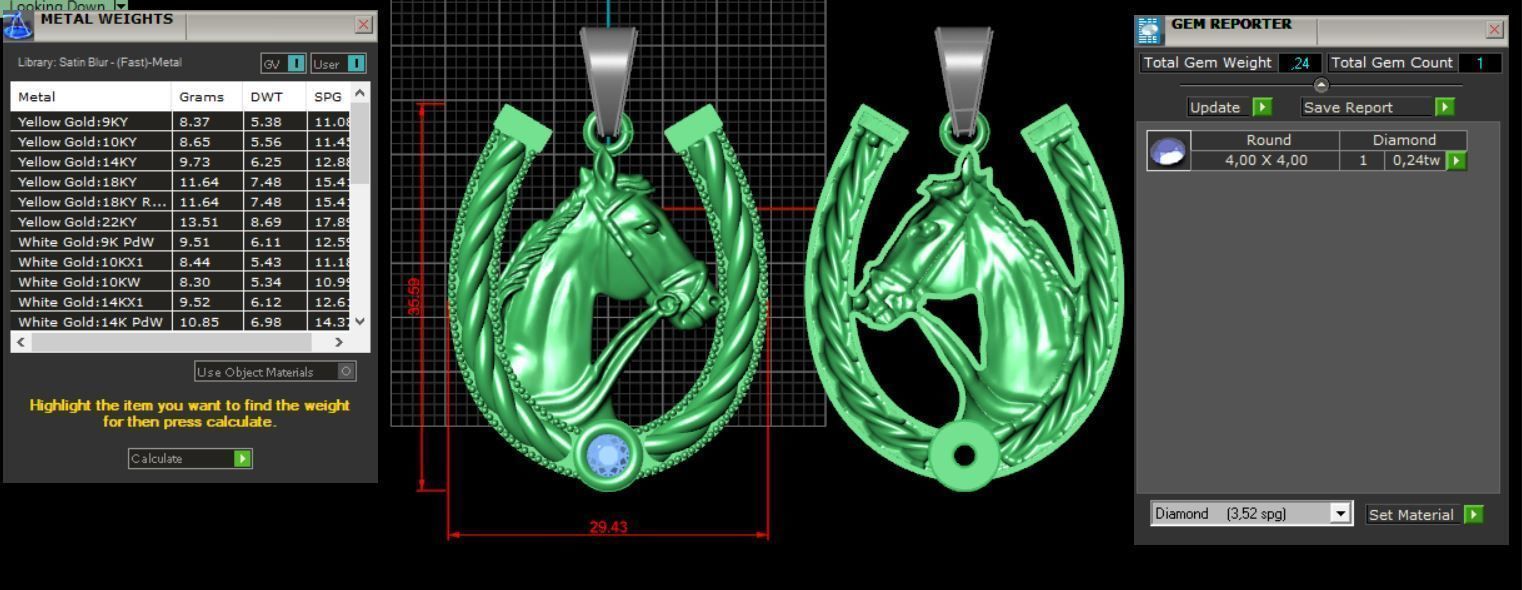 Horse Pendant 3D print model_5
