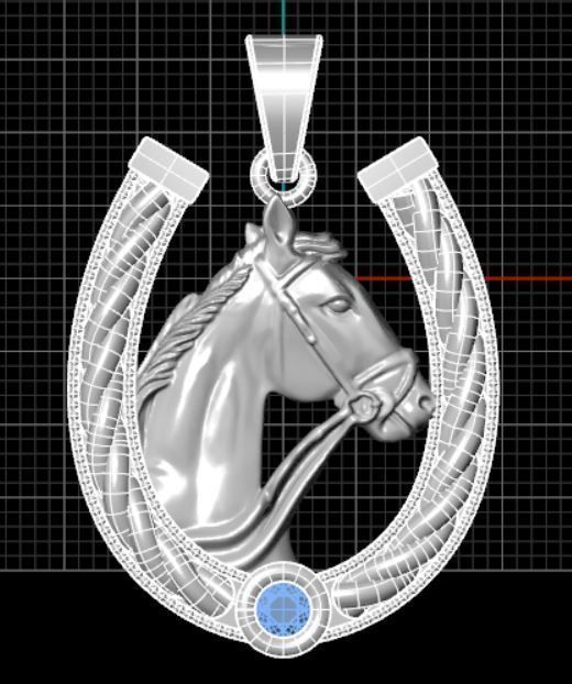 Horse Pendant 3D print model_4