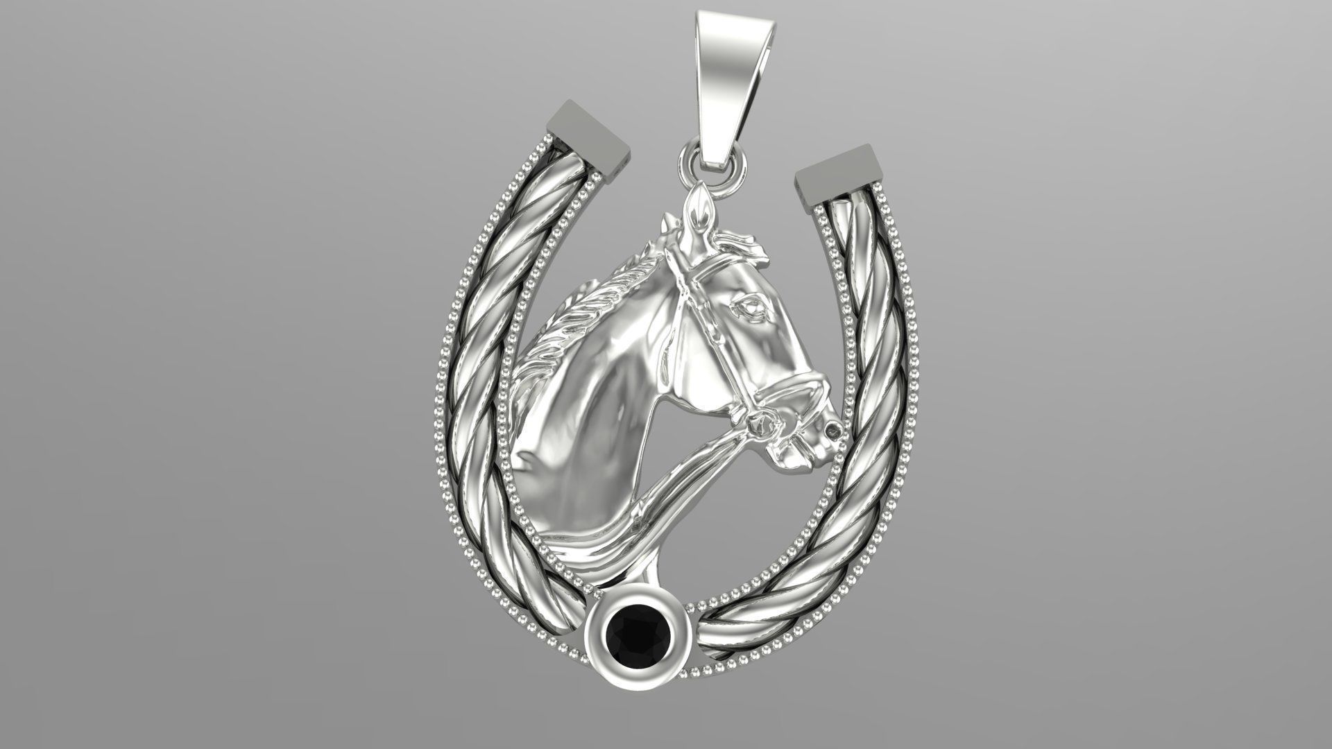 Horse Pendant 3D print model_3