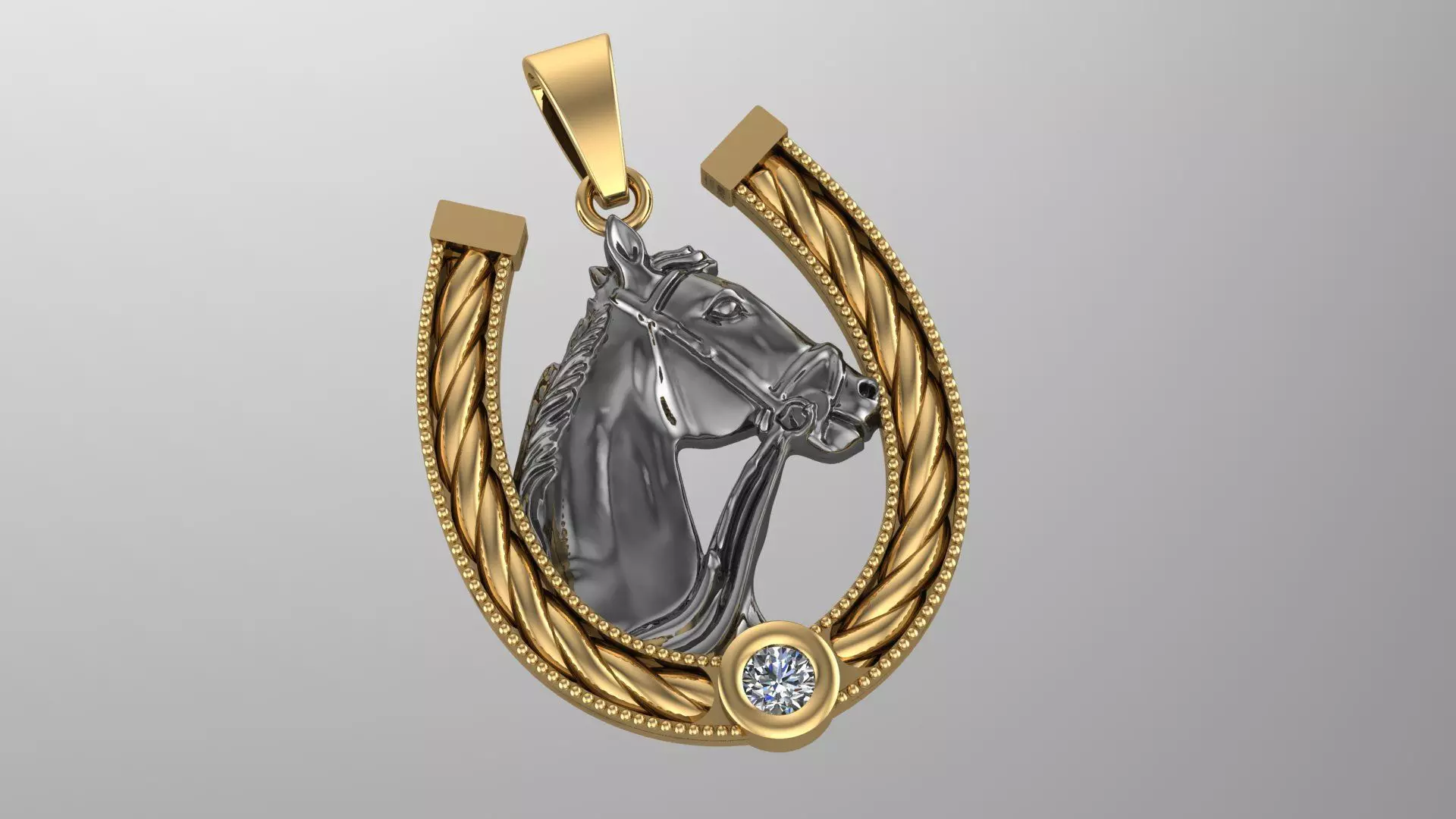 Horse Pendant 3D print model_0