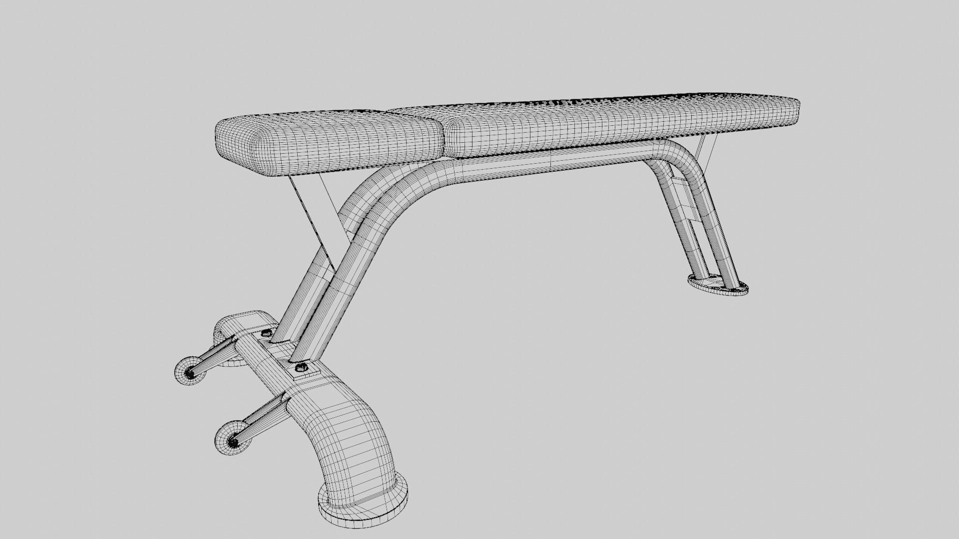 Gym System Bench 3D model_10