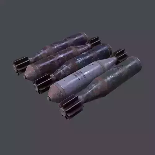 Mortar Projectile 60mm M83 3D Model Collection