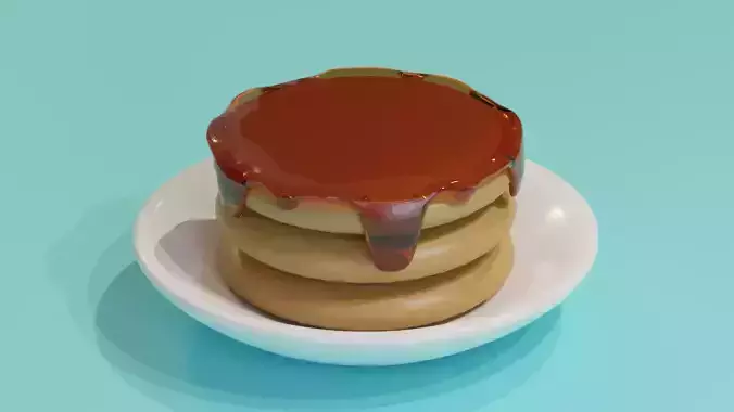 Pancake 3D Model stack of donuts on plate 3D model