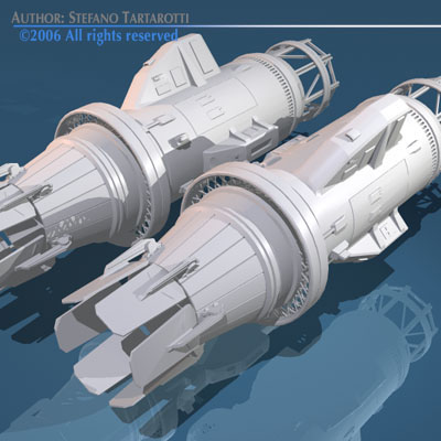 Spaceship engines 2 3D model_2