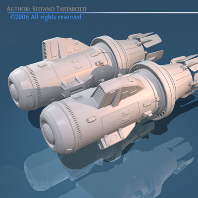 Spaceship engines 2 3D model_7