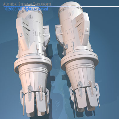 Spaceship engines 2 3D model_1