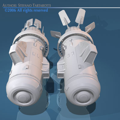 Spaceship engines 2 3D model_3