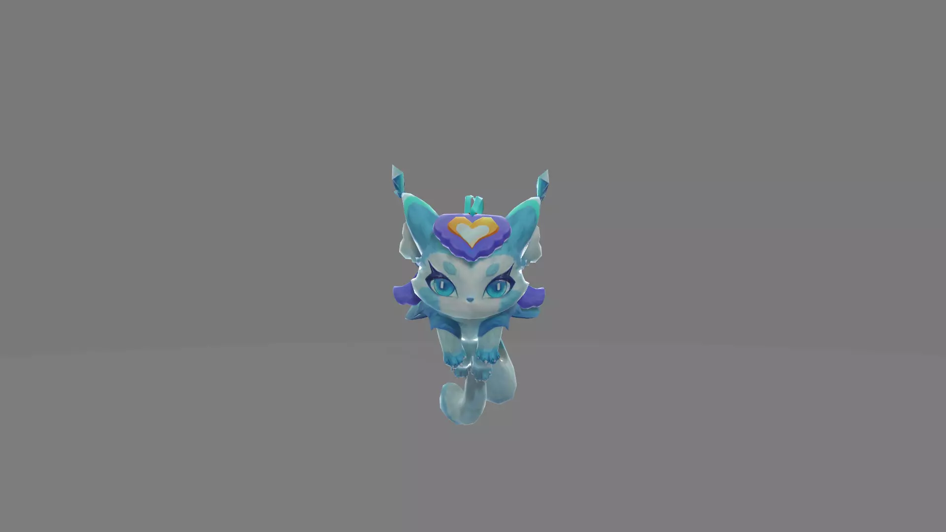 Cat Blue Sine Low-poly 3D model_0